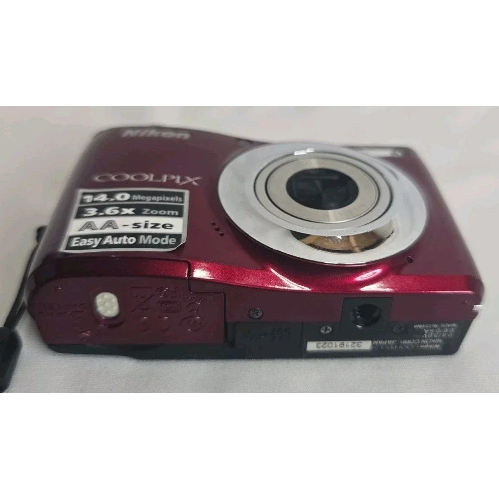 Red Nikon Coolpix L24 Digital Camera *Parts Only Not Working Properly*